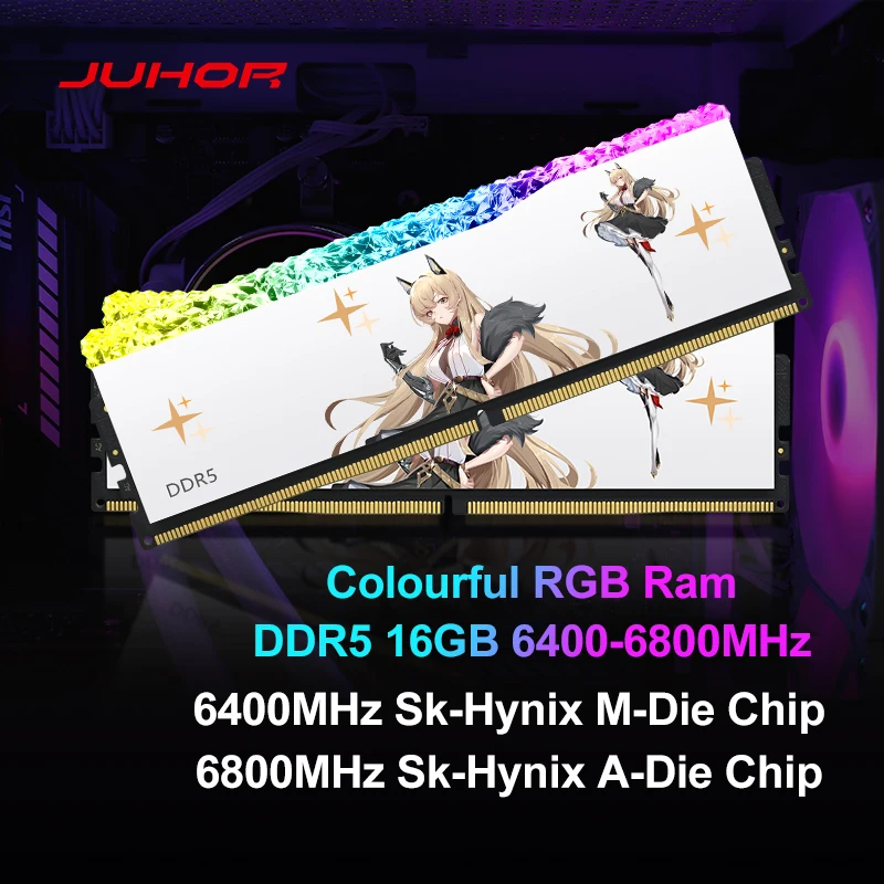 UDIMM Ram Chip 16GBx2pcs DDR5 16GB RGB 6400MHz Desktop