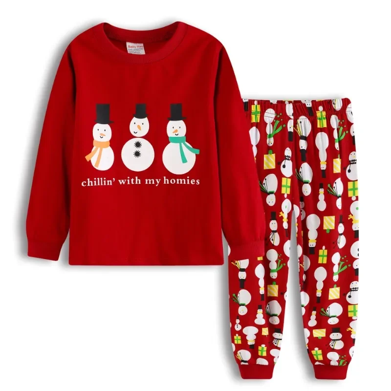 

Kids Boys Pajamas Cartoon Christmas 2PCS Long Sleeved Autumn Winter Round Neck Long Sleeve Top & Pants Set Cosplay Costumes