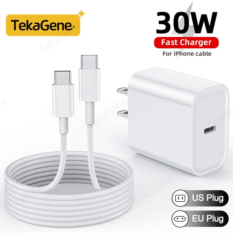 2 In 1 USB Type C Fast Charging PD 30W Wall Fast Charger For HUAWEI iPhone 15 Pro Max Samsung Moto Pixel EU US Plug