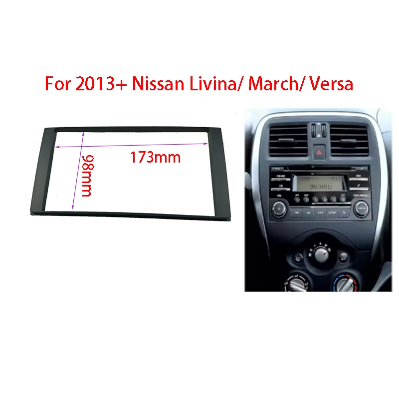 Car Radio Fascia Frame For NISSAN Micra/March/Note/Livina 2013+ Dash Panel Mounting Installation Trim Kit Faceplate Bezel