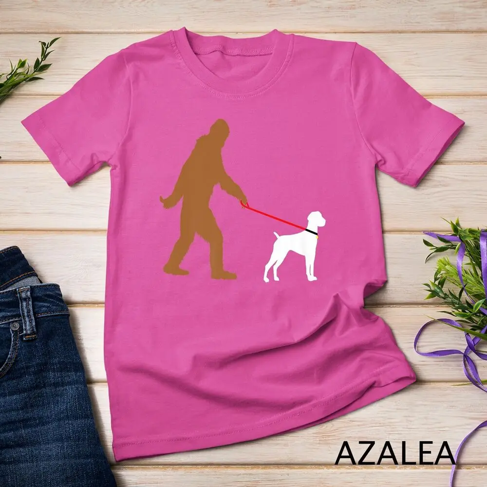 Bigfoot Walking German Shorthaired Pointer Dog Sasquatch Premium Unisex T-shirt