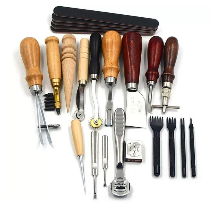 Leather Craft Hand Sewing Tool Kit DIY Basic Tools for Punching Diamond Awl Waxed Thread