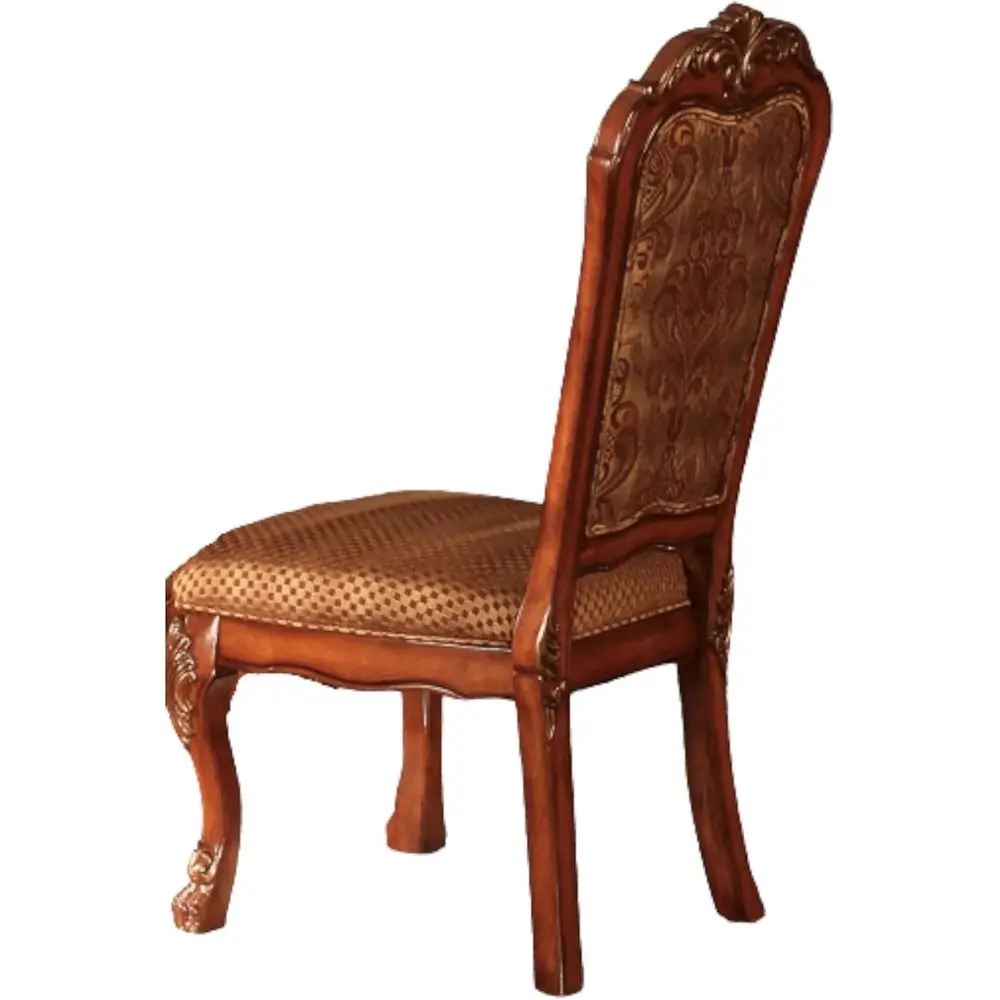 

Dresden Style Side Chairs Set of 2 - Fabric & Cherry Oak Finish