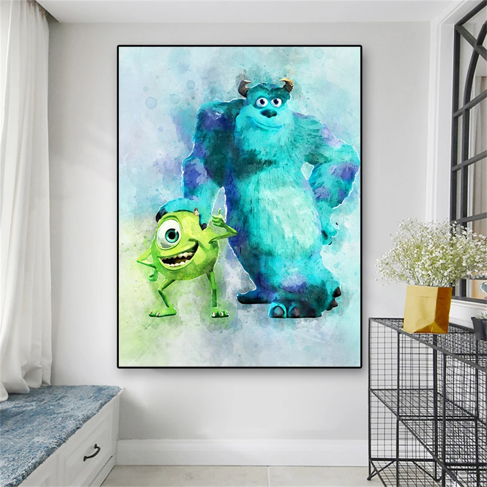 Disney Poster Movie Monster Inc Poster Print Sully James P Monster Inc Canvas Painting Kids Room Decor Kid Art Birthday Gift