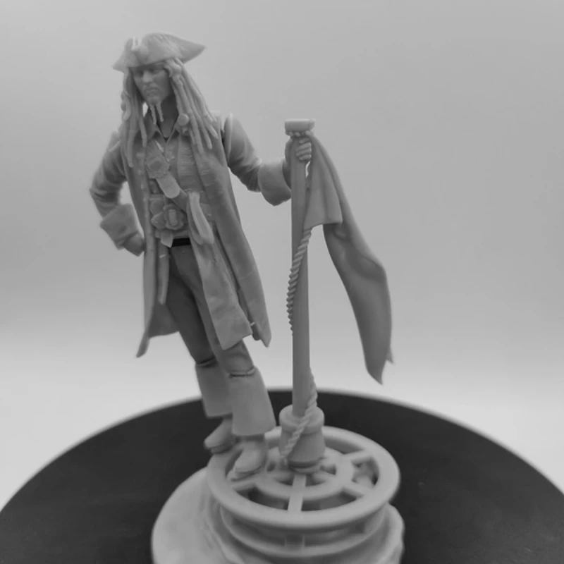 Captain Jack Diy Resin Figure 1/24 Scale 90mm Vertical Height Assemble Model Kit Unassembled Dioramas Unpainted Statuettes Toys