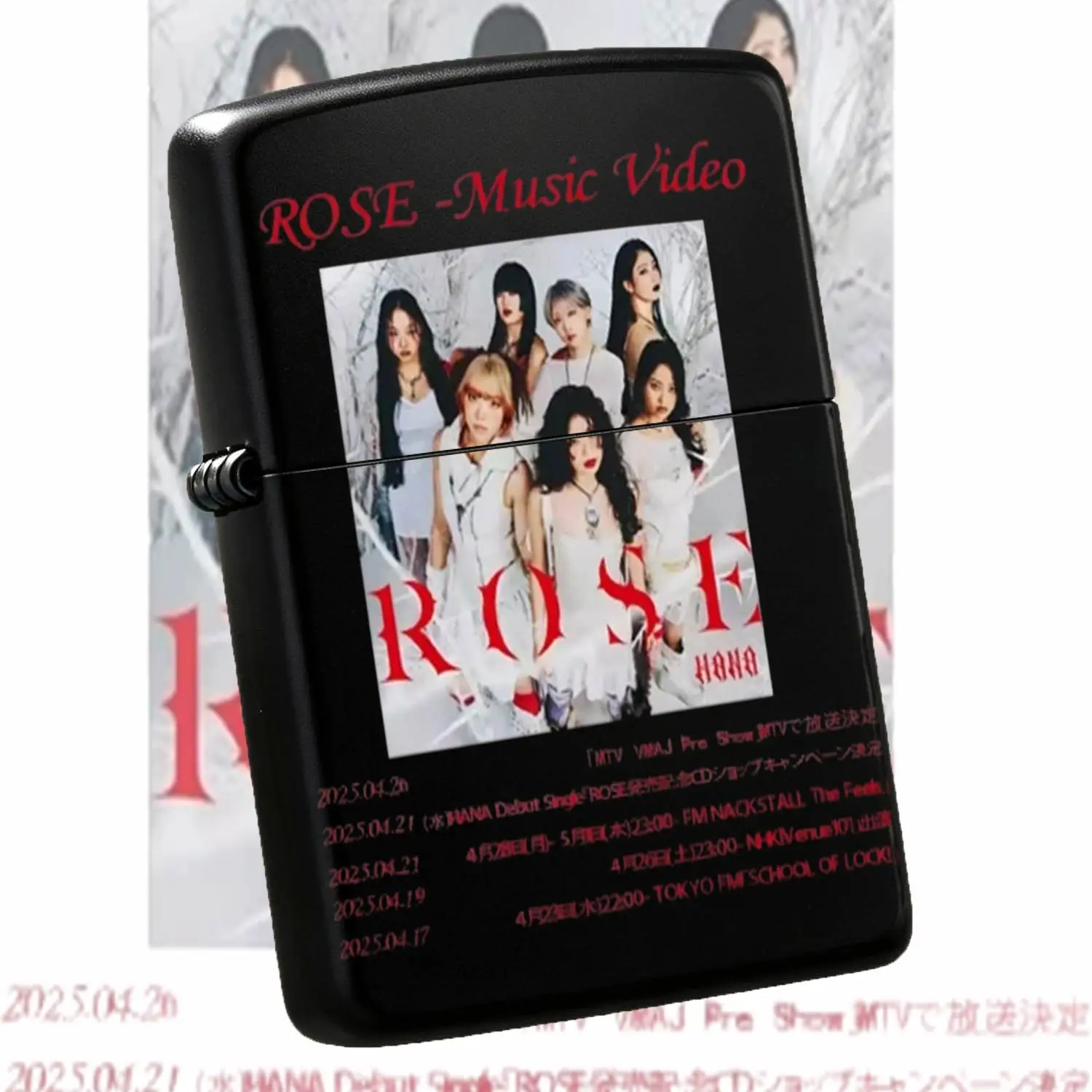 Trendy Popular Girl Group Hana Single Rose Themed Portable Lighter, Exquisite Clear Printed Pattern, Stylish Daily Carry Decor, Ideal For Daily Usegifting All Scenarios A Humorous And Interesting Lighter