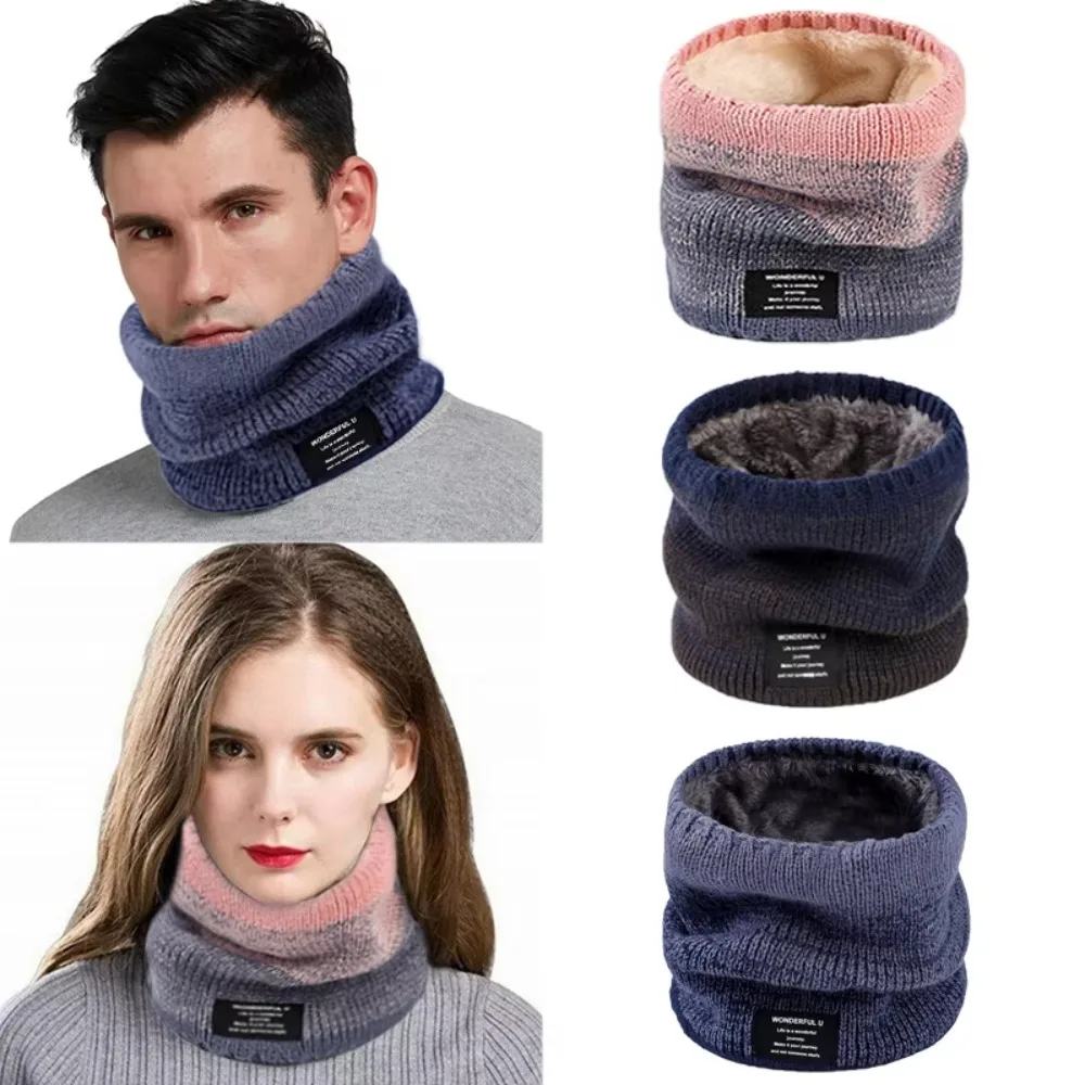 High Quality Fleece Lined Knitted Scarf Warmer Neck Tube Double-Layer Winter Neck Gaiter Windproof Soft Riding Mask Woman/Men