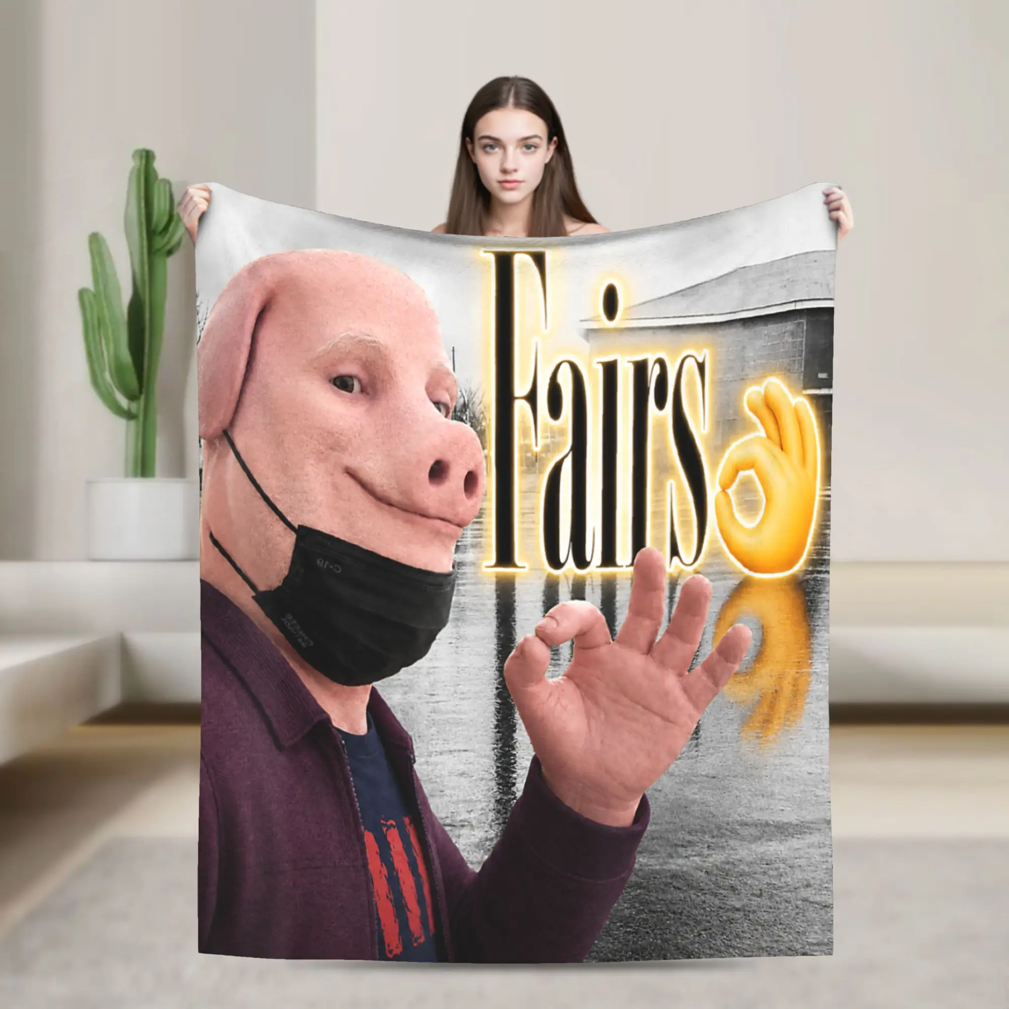 Funny John Pork Fairs Parody YBG Meme Soft Comfy Blanket For Outdoor  Funny Bedding Throws Spring Travel Car Flannel Bedspread