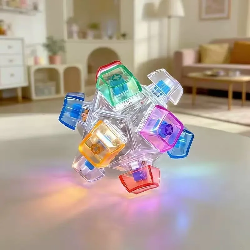 LED Light Keyboard Keychain Fidget Toy Clickable Button Stress Relief Portable Desk Accessory Office Decor Gift Anxiety Relief