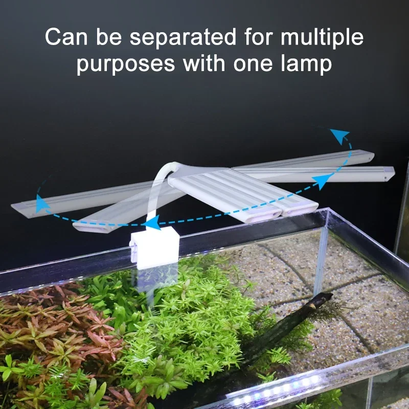 Super jasna lampa z klipsem LED do akwarium dla roślin wodnych do uprawy akwarium Pełne spektrum lampy rozrządu 220-240V 30~70CM 4W 8W 13W — zdjęcie 3