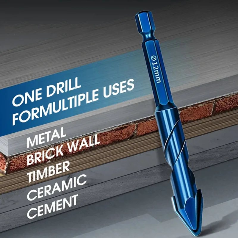 Broca de alvenaria para telha de concreto, tijolo, ponta de carboneto, cortador de serra espiral, liga dura, vidro, cerâmica, plástico, parede de madeira