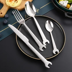 Creative Western Dinnerware Set Stainless Steel Steak Knife Fork Spoon Teaspoon Cutlery Flatware Set Tableware Kitchen Utensils