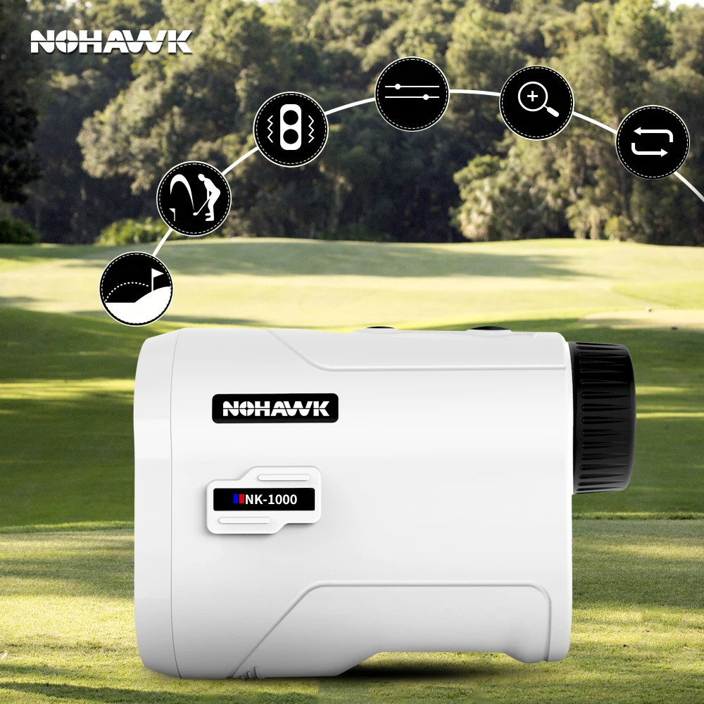 

NOHAWK Golf Rangefinder with Slope,1000M Laser Range Finder for Hunting 6X Magnification Flag Lock Vibration for Golfer/Hunter