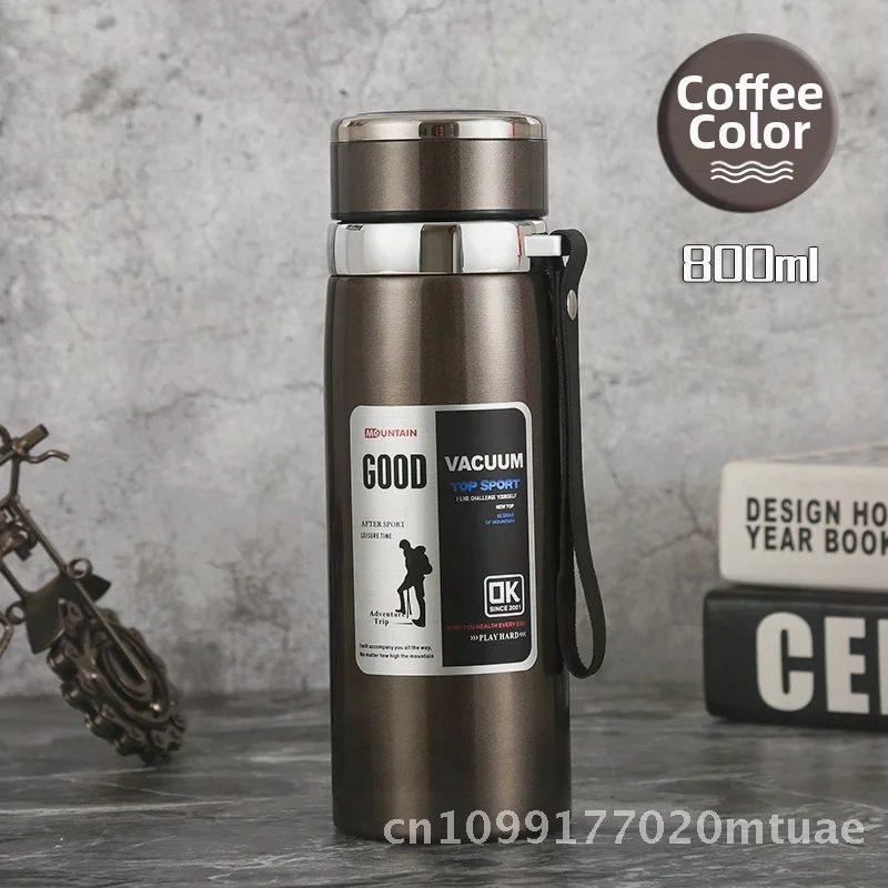 

316 Stainless Steel 1000ml Thermos Cup Large Capacity Portable Tea Water Separation Car Travel Cup with Handle Strap And Tea