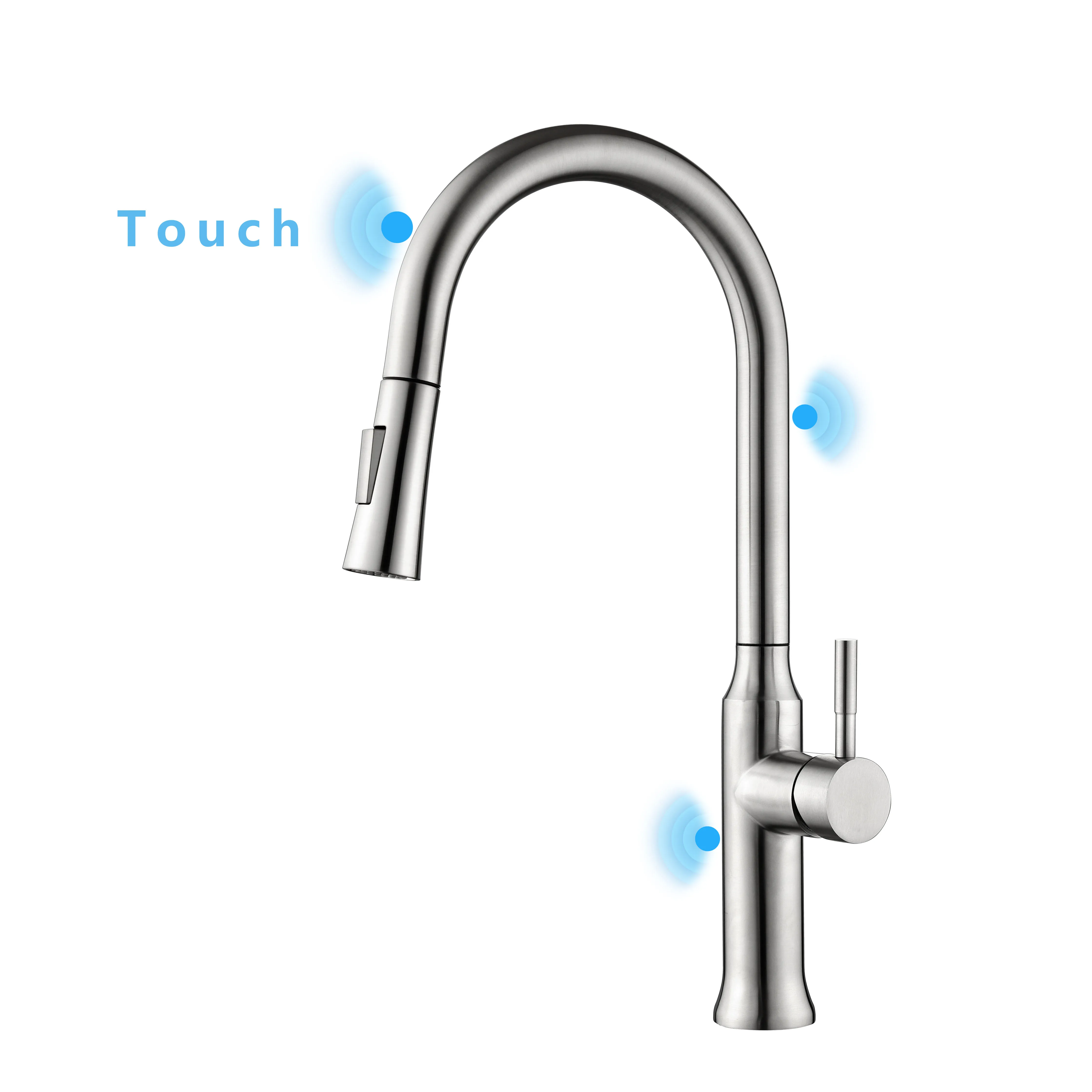 

Pull Out Sensor Kitchen Faucet Sensitive Touch Sensor Water Tap Hot and Cold Mixer 360 Degree Rotating Automatic Sensor Faucet