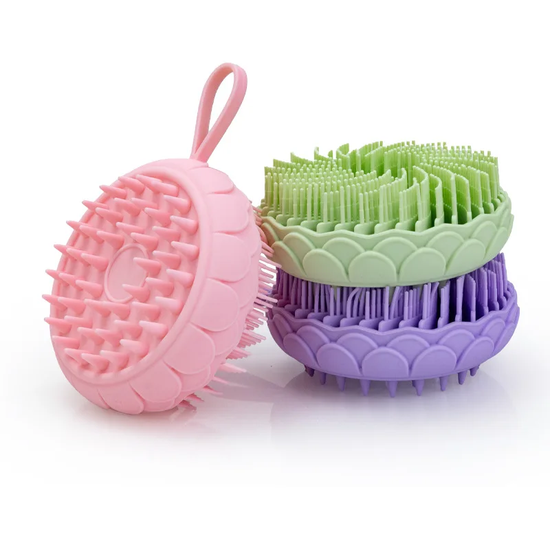 2 in 1 Silicone Body Scrubber Massage brush Exfoliating Shower Brush Non Slip Easy Clean Bathing Accessories