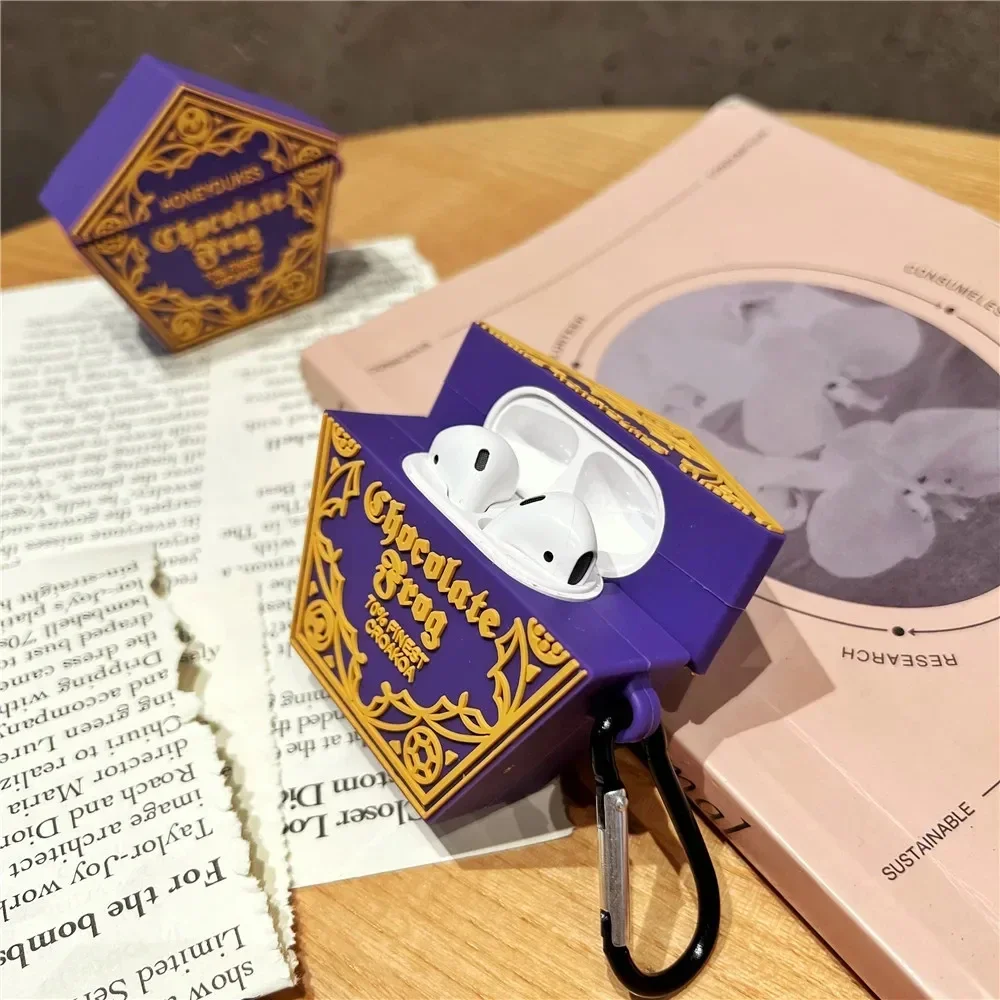 Earphone Cases For Apple Airpods 4 3 Pods 2 1 Pro2 Cartoon Silicone Purple Protective Cover For Charging Box Headset Accessories