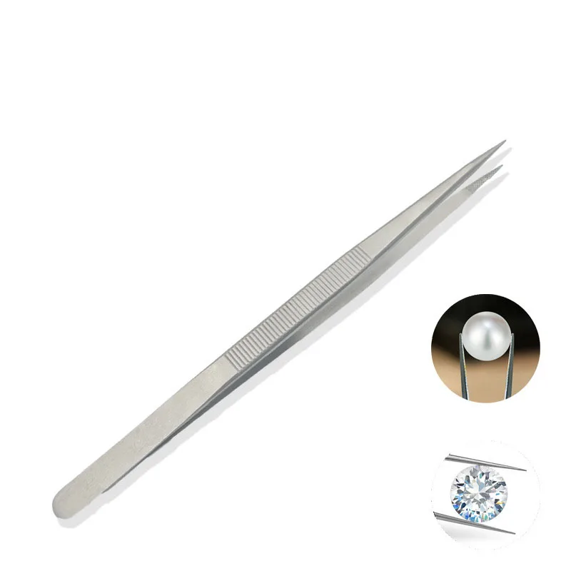 Stainless Steel Tweezers For Picking Up Jewelry Tools, Gemstone Clips, Multi-purpose Tweezers For Bird's Nest Tweezers forceps