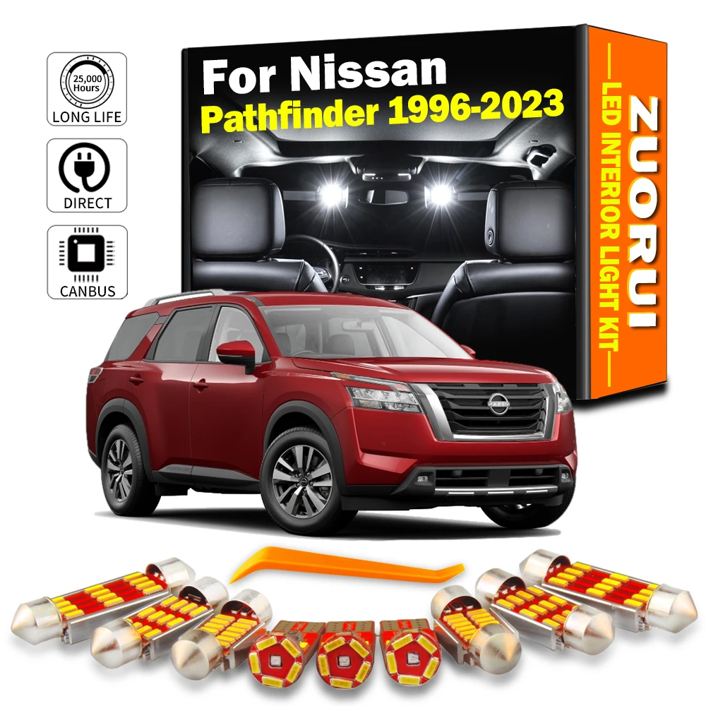 LED Interior Reading Sun Visor Trunk Light Kit For Nissan Pathfinder R50 R51 R52 R53 1996 - 2020 2021 2022 2023 Footwell Bulbs