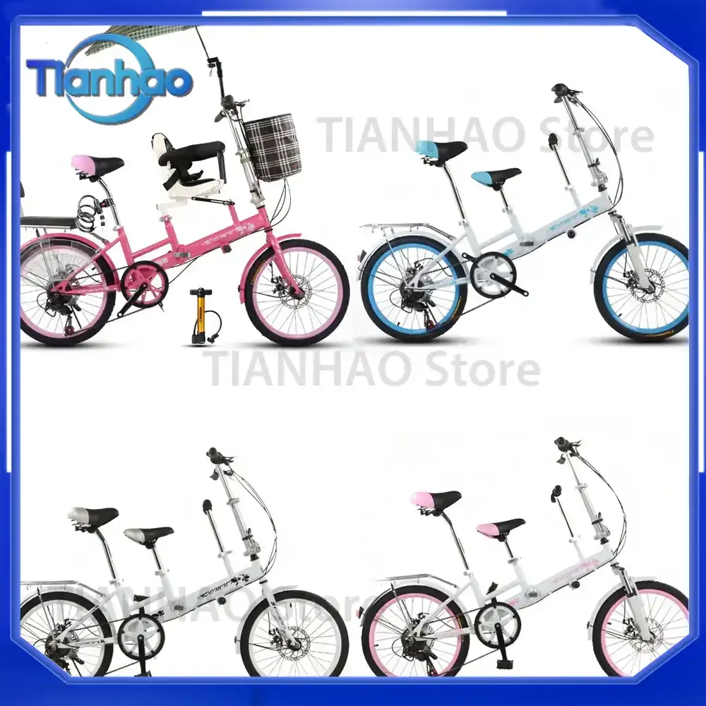 2025 New Design China Bicycle for 22 24 26 Inch High Carbon Steel Parent Child Bike with Three Seats