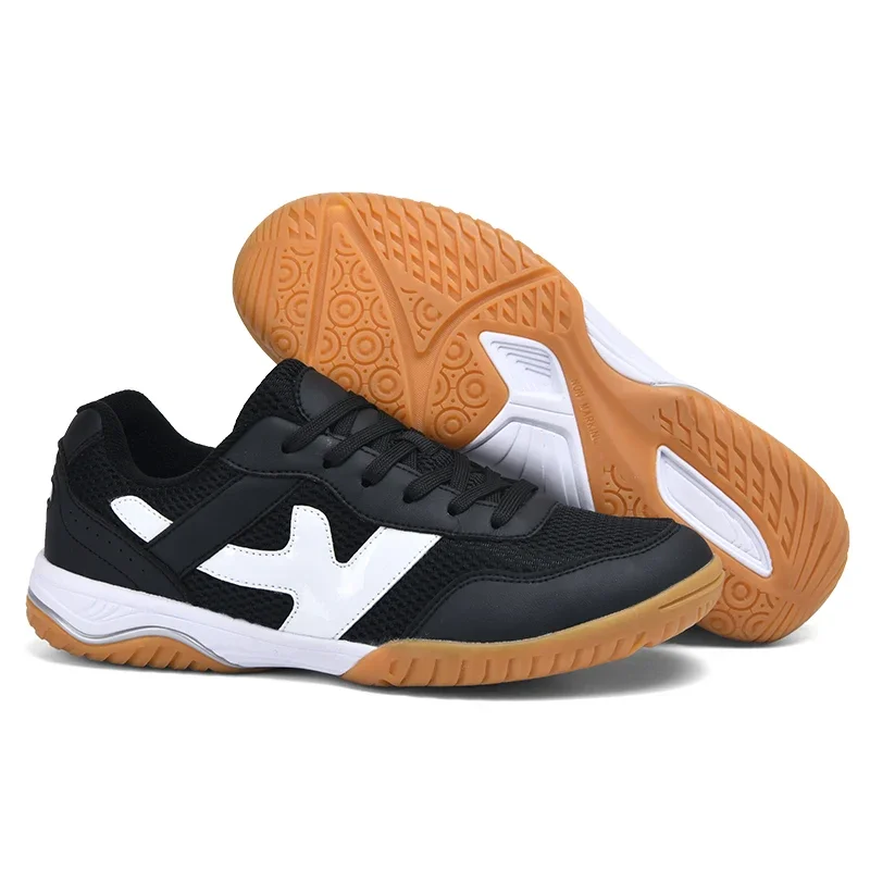 Chaussures de tennis de table professionnelles pour hommes et femmes, baskets de badminton noires et vertes, sports de plein air et salle de sport