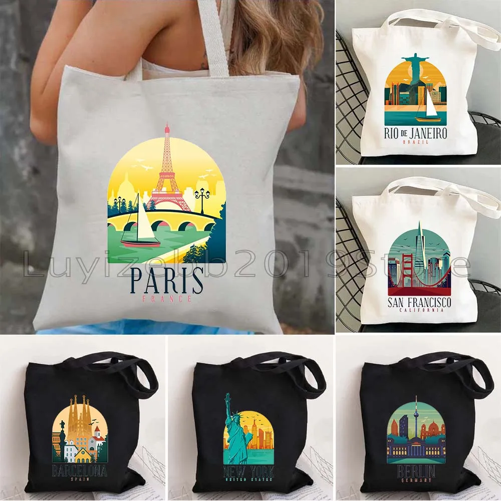 Barcelona Berlin Havana Istanbul London Mexico Miami Munich New York Paris Rijeka Rome Split Tokyo Venice Cute Tote Bag Handbag