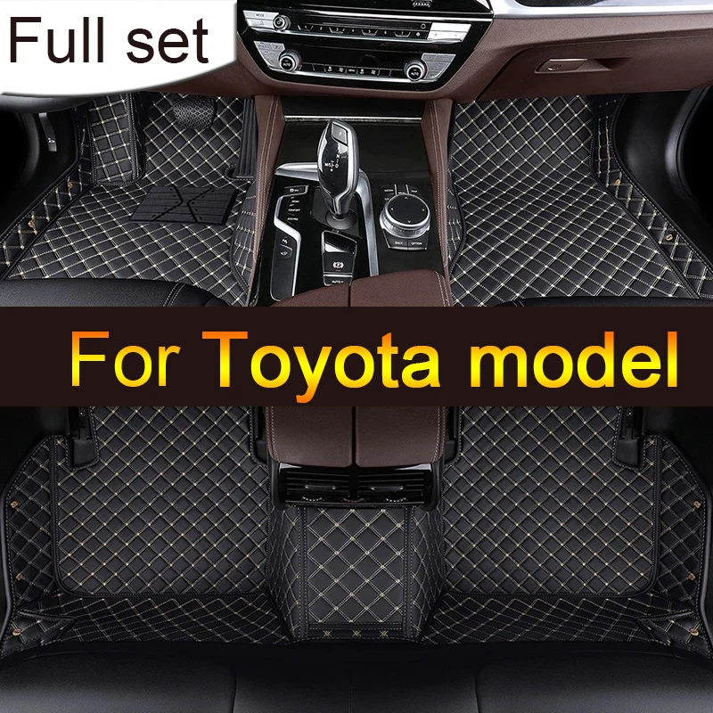 Leather Car Floor Mats For Toyota Aygo Hilux Yaris Auris Corolla Cross Tundra Car accessories