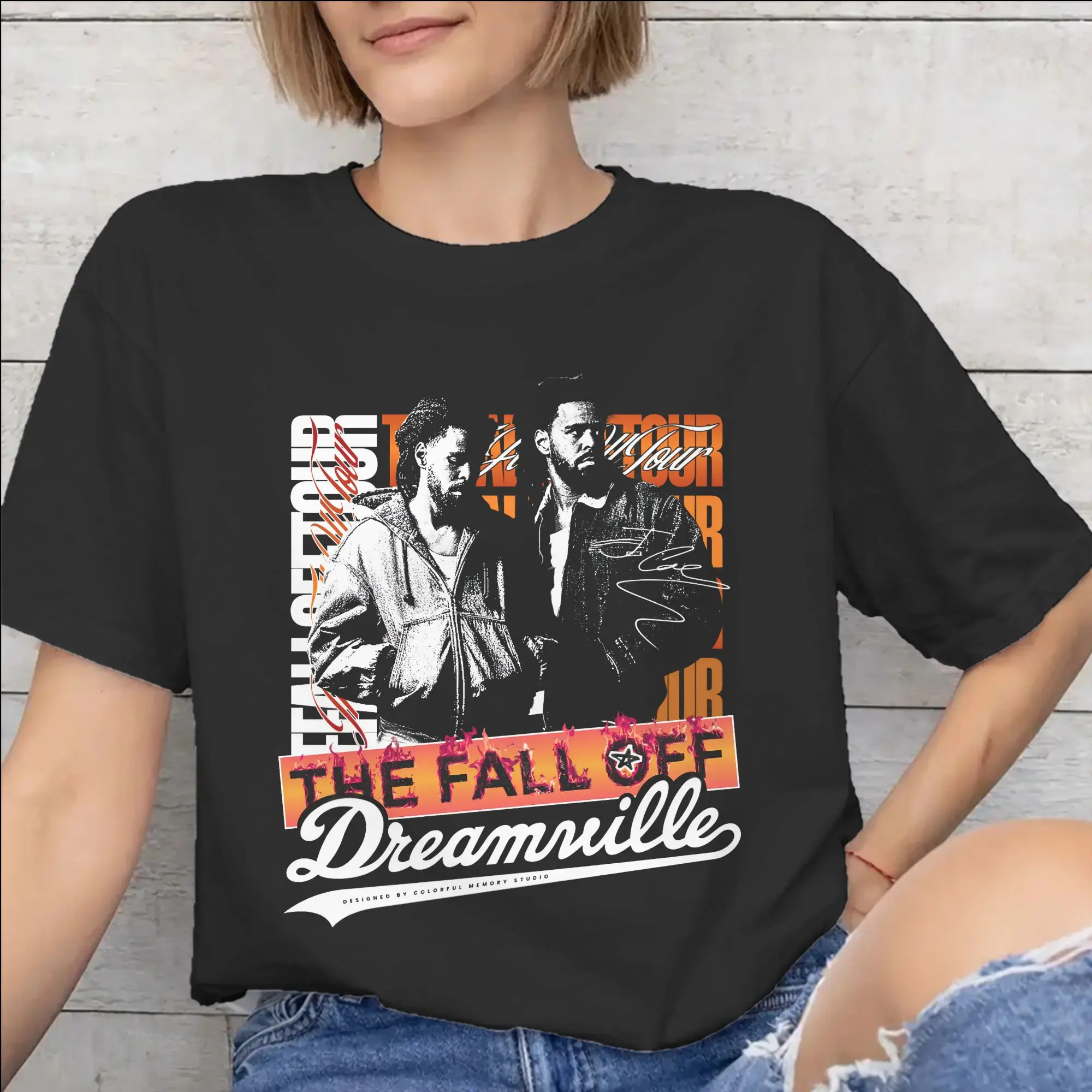 Men Women Graphic Print J Cole The Fall Off 2026 Tour  Tee T Shirt Cotton  T-shirts Clothes
