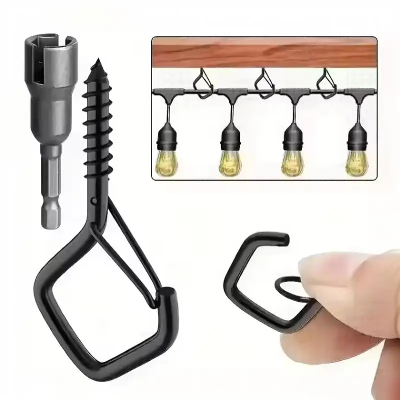 1/20Pcs Square Snap Safety Hooks Sturdy Anti-Drop Hanging For Fixing String Lights Hanging Potted Plants