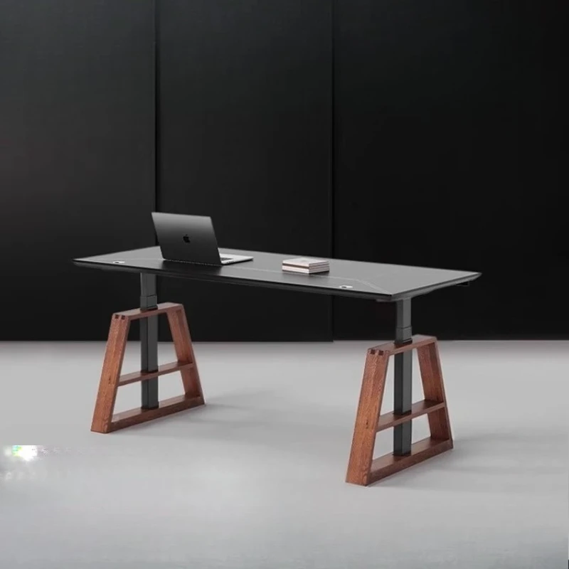 

Intelligent electric lift dual motor computer e-sports table solid wood rock slab learning desk