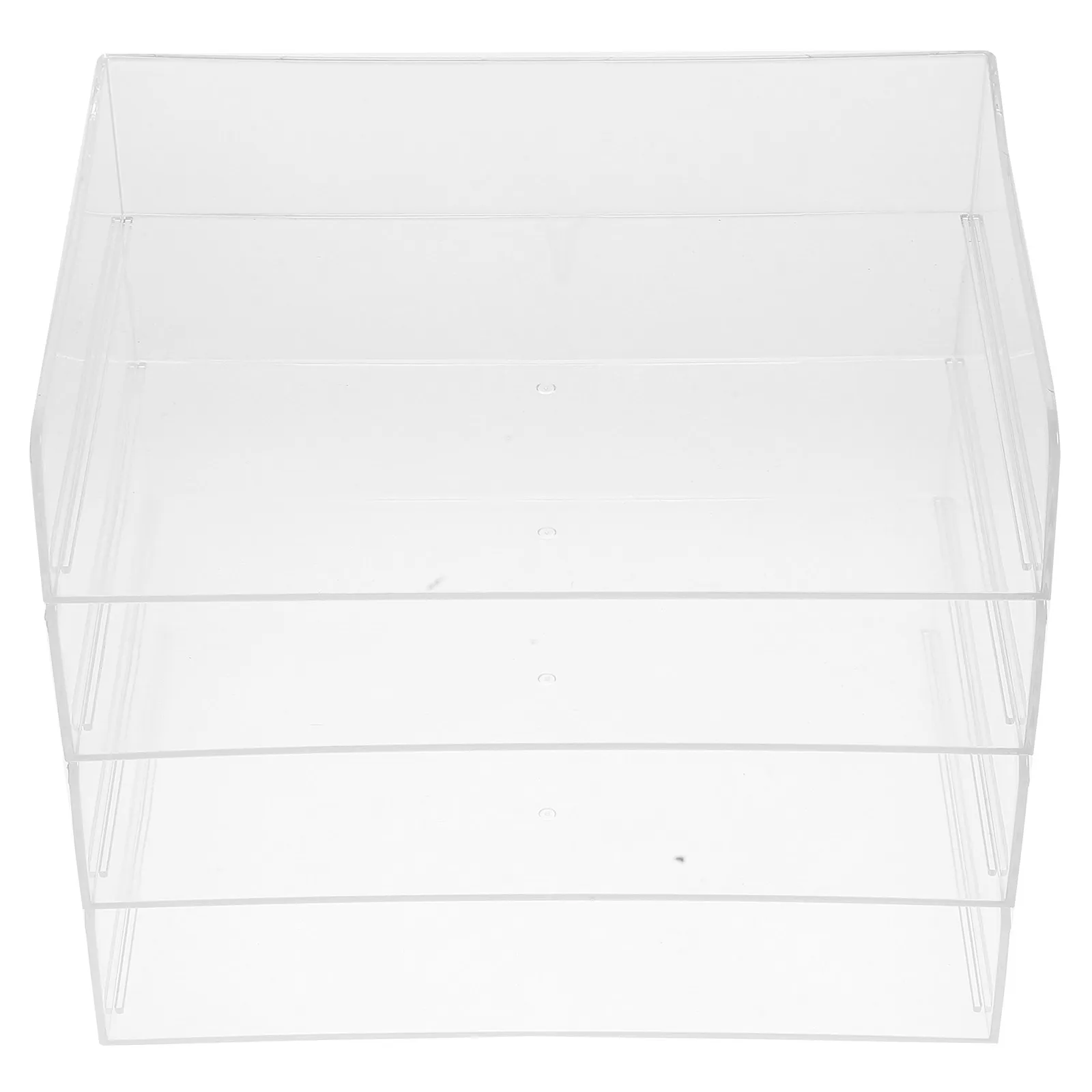 1Set Transparent Acrylic Stackable Letter Tray 4 Layer Document Organizer for Home Office Desktop Paper Files Folder Storage