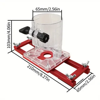 Adjustable Router Trimmer Base Transparent Clear Cover 65mm Woodworking Edge Guide Locator Jig