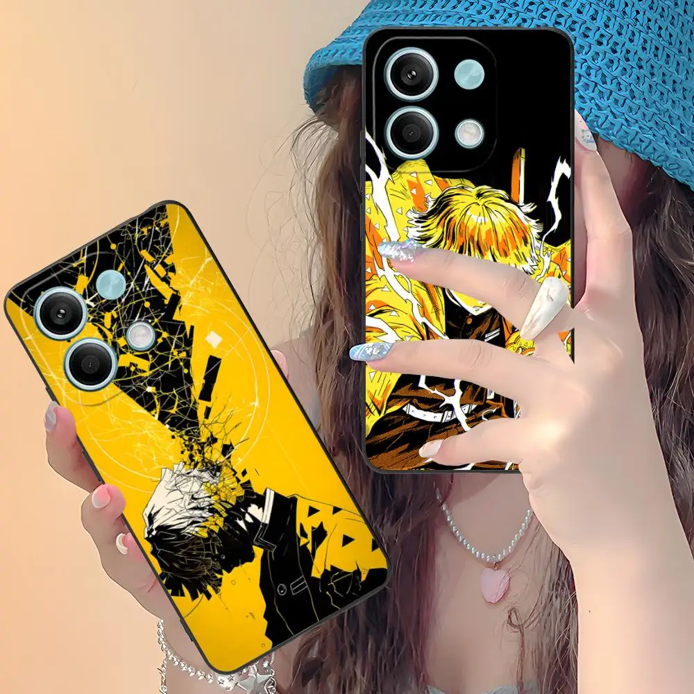 

Demon Slayer Zenitsu Phone Case for Xiaomi Redmi Note 14 13 12 11 A5 3 2 1 Pro Plus 4G 5G Colour Printing Cover Cellphones