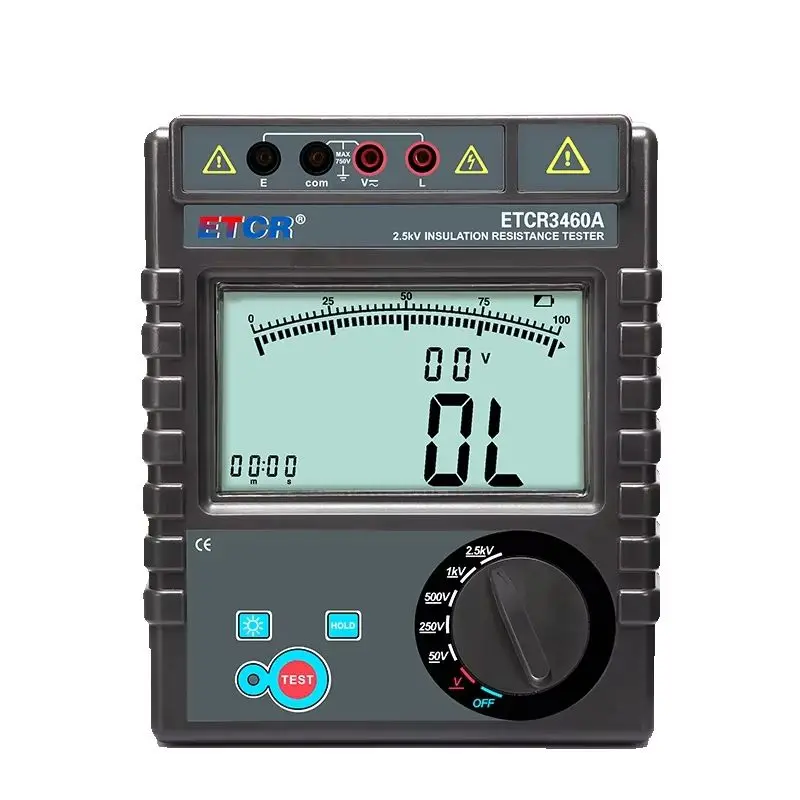 ETCR3460A/B ETCR3480A/B Insulation Resistance Tester 750V Voltage Range for Electric Motor Cable Switch Electrical Equipment