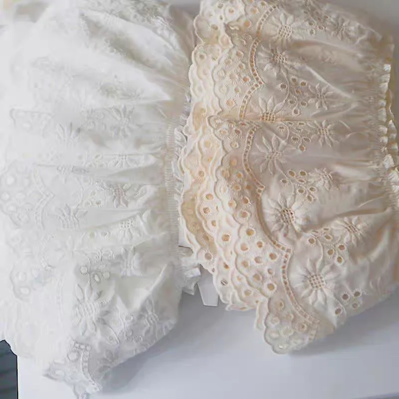 

1 size pleated cotton fabric lace embroidery lace width 13.5cm, accessories ruffle edge collar skirt clothing material