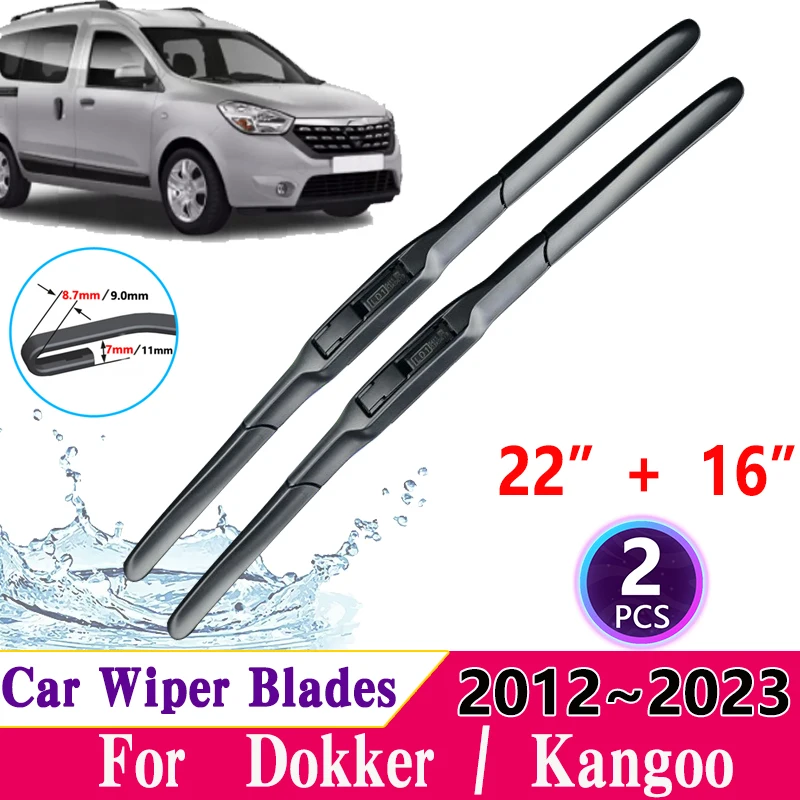 

Car Windscreen Wipers for Dacia Renault Dokker Kangoo 2012~2023 Car Wipers Blades Windshield Wipers Accessoriess U J Hook Arms