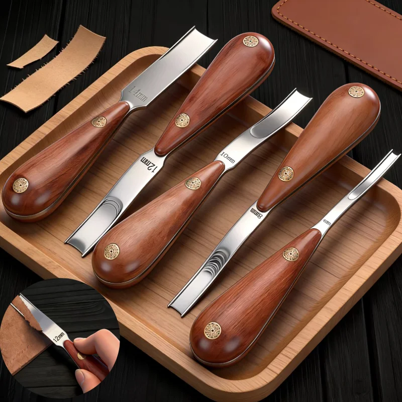 Herramienta de cuero tipo espada ancha para biselado, rebajado y recorte de bordes, para fabricación artesanal de artículos de cuero, cinturones, zapatos y bolsos