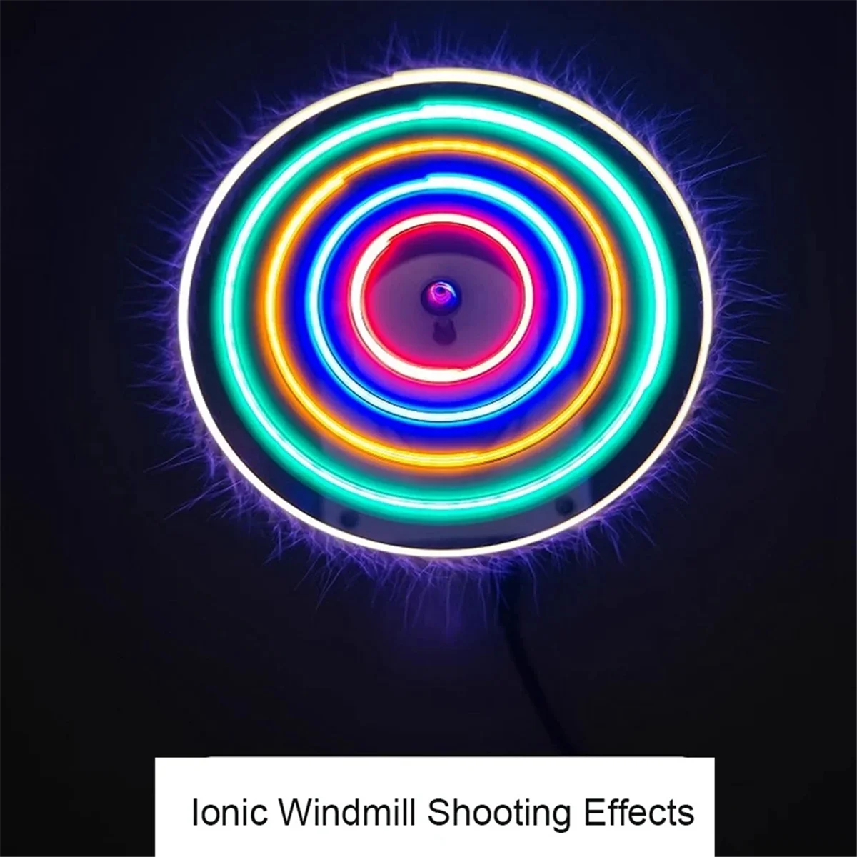 สําหรับ Tesla Coil Plasma ลําโพงเพลง High-Power 30 ซม.Arc Plasma Windmill Light Up ไม่มีสายไฟ (สีฟ้า) US Plug