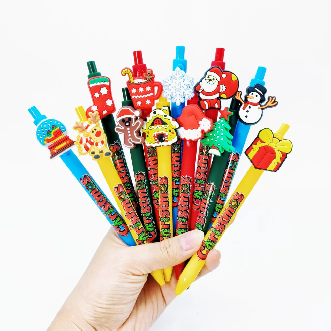 

15/30 шт., рождественские красочные вечерние нашивки с принтом, шариковая ручка, повседневные офисные канцелярские принадлежности, праздничные подарки, канцелярские принадлежности