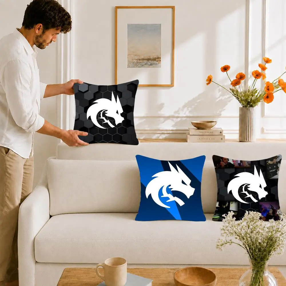 Esports Team Team Spirit Cushion Cover Portable floor cushion for travel Yoga Minimalist text 2way tricot