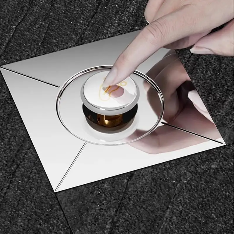 

Крышка слива для душа Пресс-тип Уловитель слива для душа Крышка для вывоза мусора со съемными фильтрами Устойчивая к запаху ванная комната