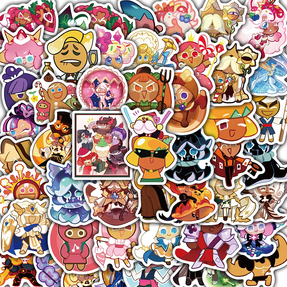 50 Uds. De pegatinas de Cookie Run Kingdom para Notebook, portátil, teléfono de dibujos animados, teléfono estético impermeable, monopatín, pegatinas de café