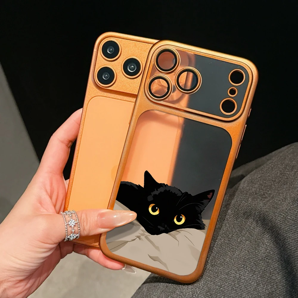 Black Cat Luxus Stoßfeste Hülle für iPhone 15 16 Pro Max Hüllen iPhone 11 12 13 14 16 17 Pro Max Niedliche TPU Beschichtete Mattierte Coque – Detail 8