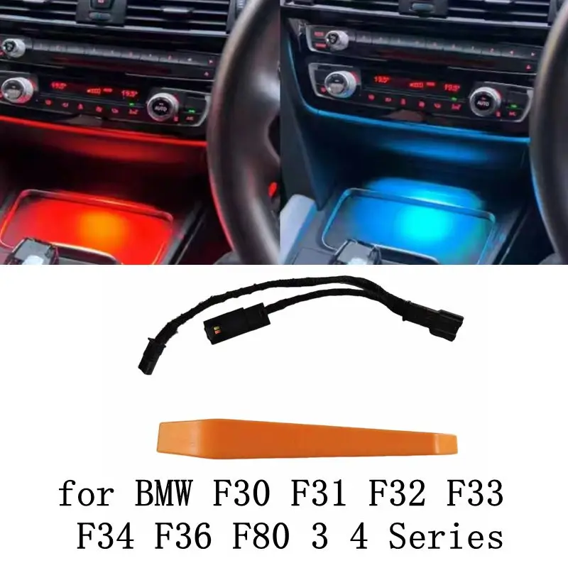 For BMW 3 Series 4 Series F30 F35 2 Color Center Console AC Panel Ambient Light Radio Trim LED Dashboard Light Atmosphere Lamp