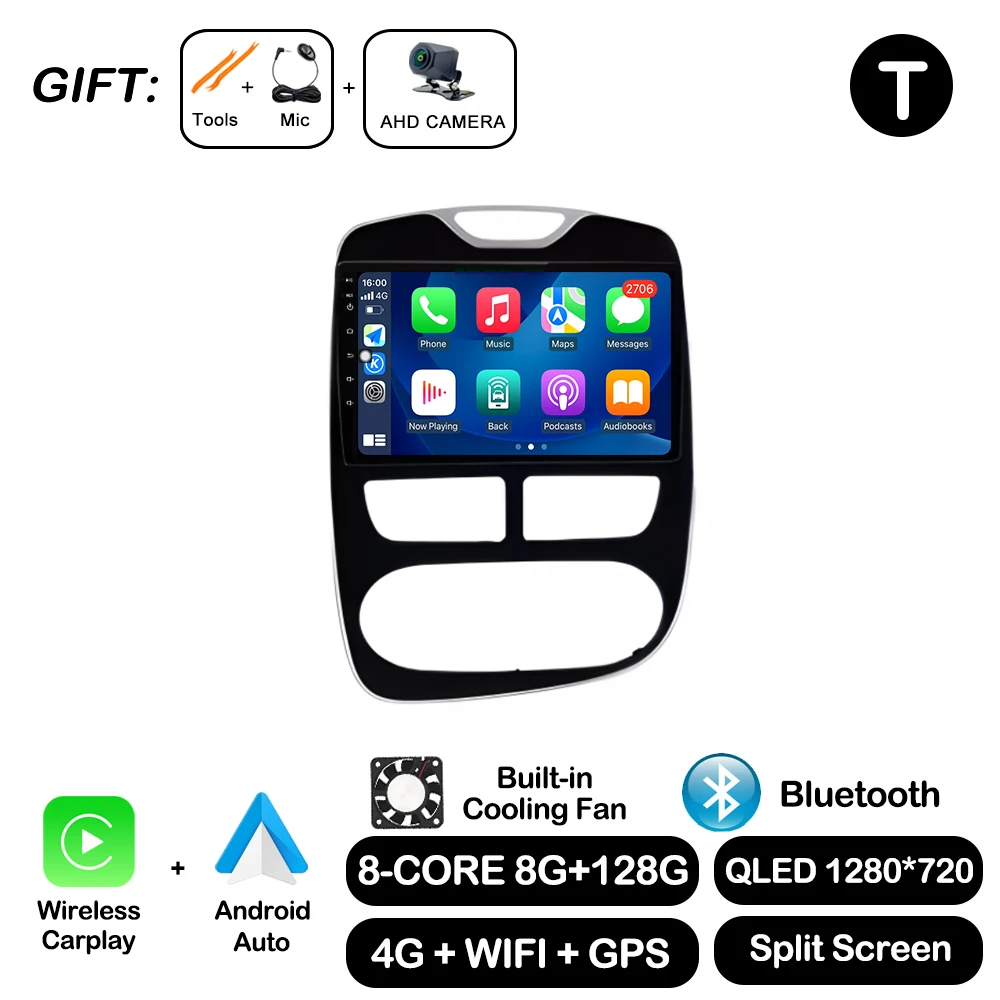 10 ''Voor Renault Clio 4 2012-2016 Carplay Autoradio Multimedia Video Player Android Auto 4G WIFI GPS navigatie DSP stereo BT