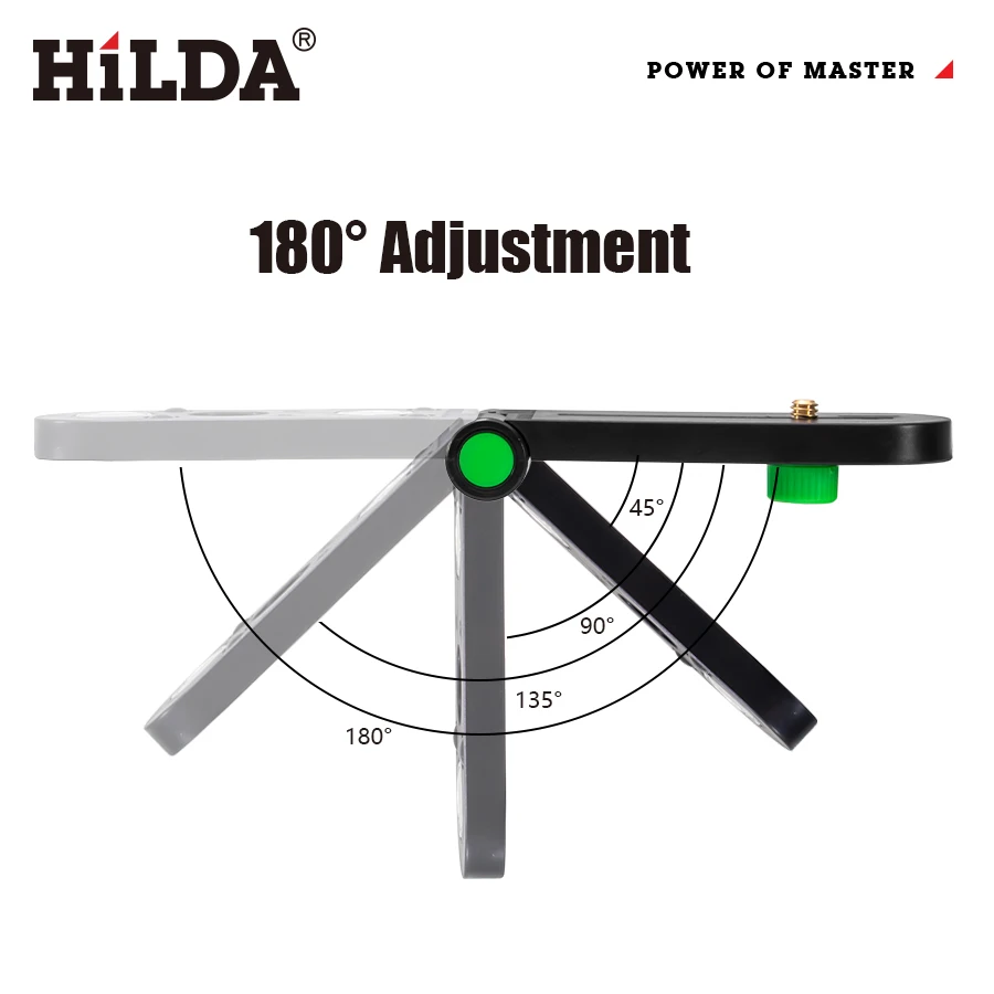 HILDA Mini Laser poziom wspornik ścienny regulowany 180 ° dla 1/4 \