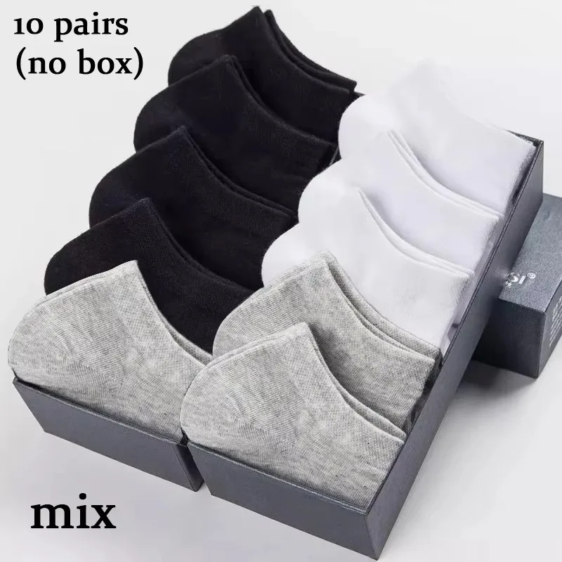 10 Pairs Unisex Casual Plain Color Boat Socks Thin Breathable Comfy Anti Odor Sweat-absorbing Low Cut Ankle Socks For Men Women image 6