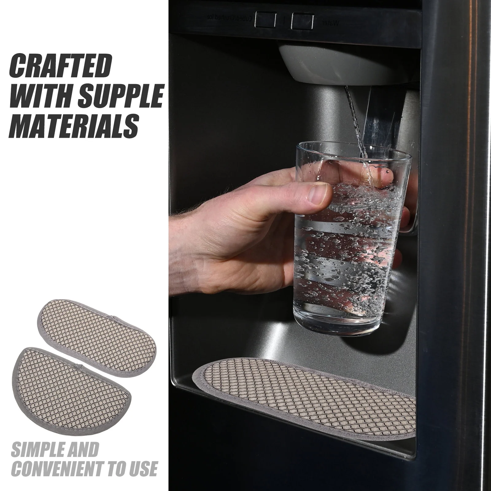 

2Pcs Absorbent Drip Mat for Water Dispenser and Fridge Multi-Use Reusable Non-Slip Waterproof Floor Protector Mat