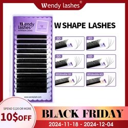 Wendy Lashes W forma Bloom 3D/4D/5D/6D/8D volumen prefabricado forma YY pestañas postizas suministros de maquillaje Cílios naturales de alta calidad YY