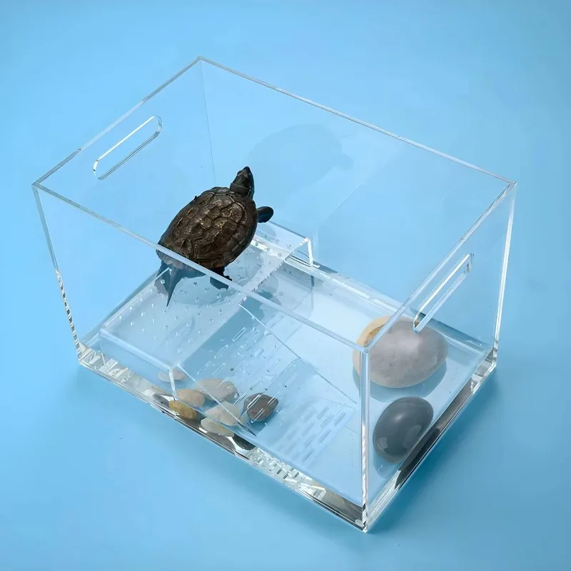 

Custom High Transparent Acrylic Tortoise Tank Modern Style for Household Office Desk Fish Tank for Plexiglass Basking Table